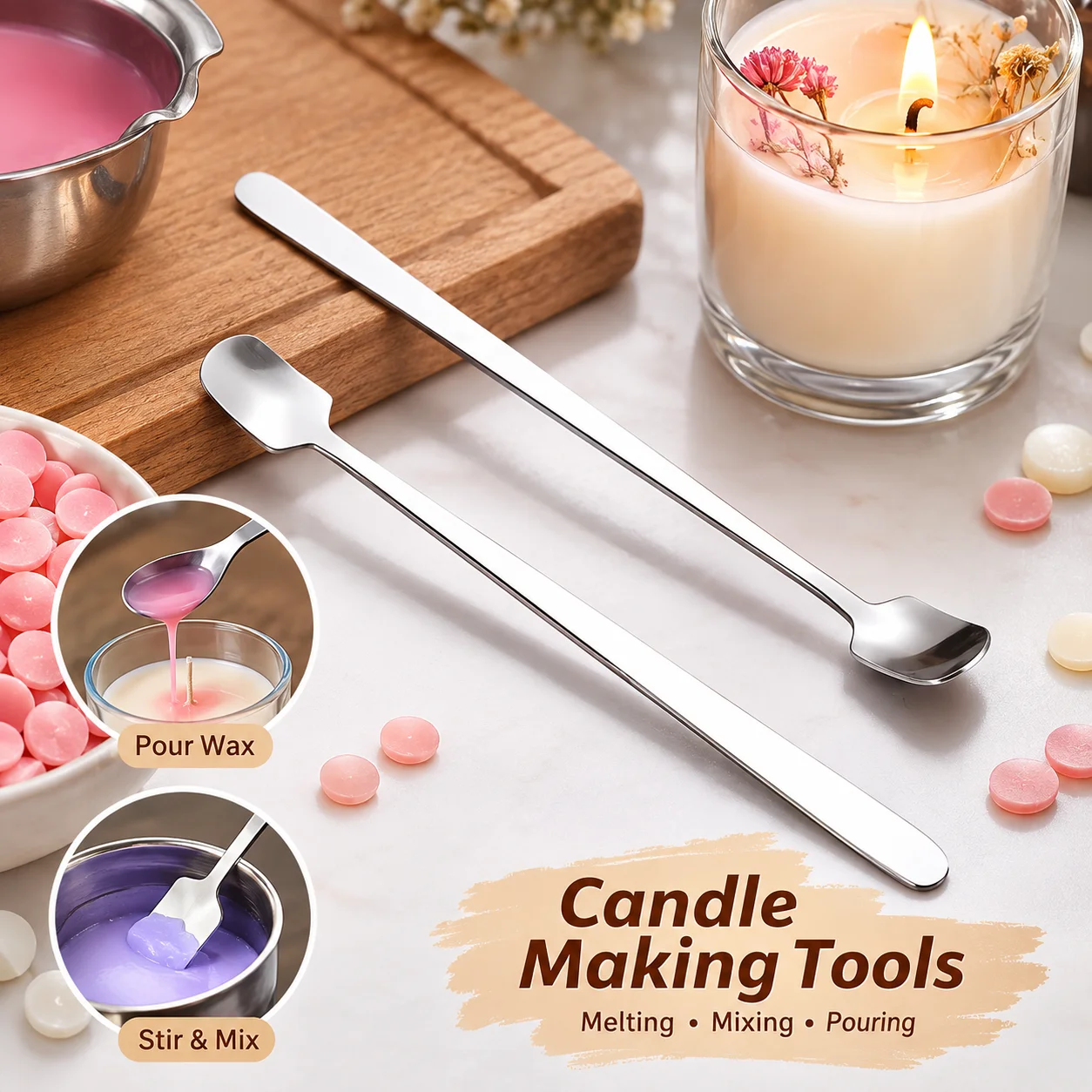 Candle Making Kits - 1/2PCS Stainless Steel Candle Making Spoon