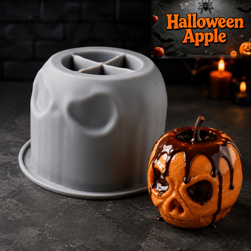 Candle Making Tutorial - Halloween skull apple silicone mold, creative
