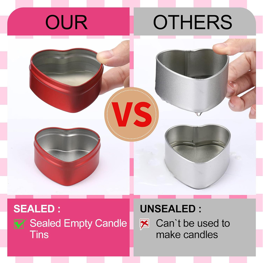 2 oz Heart Shaped Metal Tins w - огляд і ціна Tin Container Lid