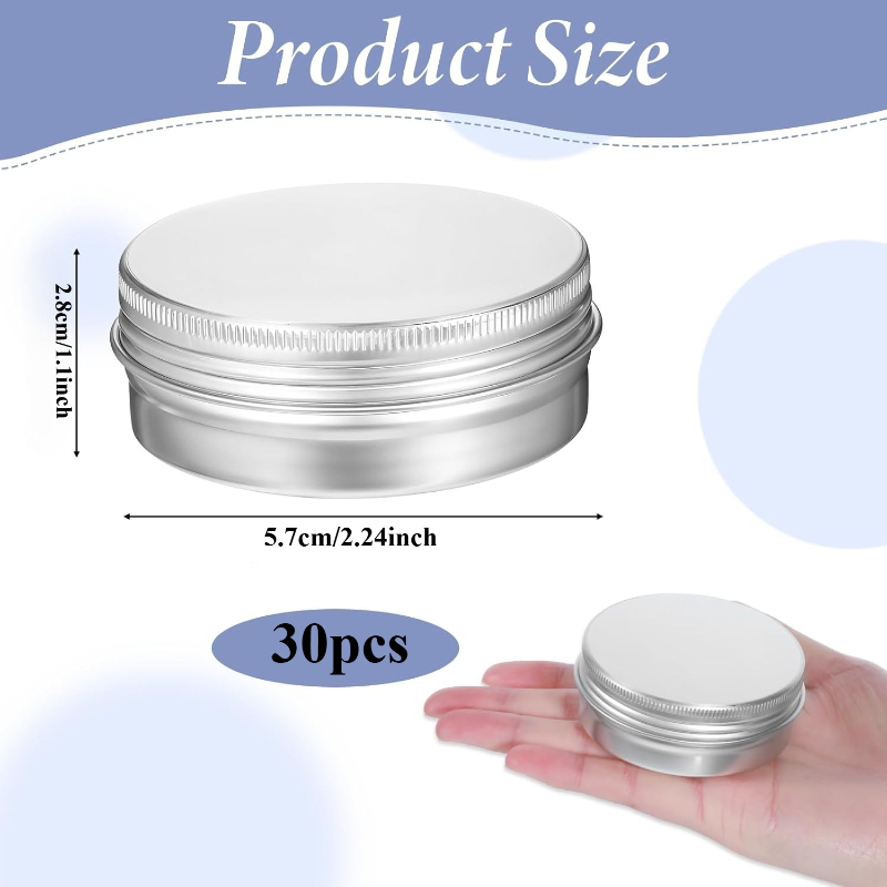 30pcs Screw Top Round Tins 2oz - огляд і ціна Tin Container Lid