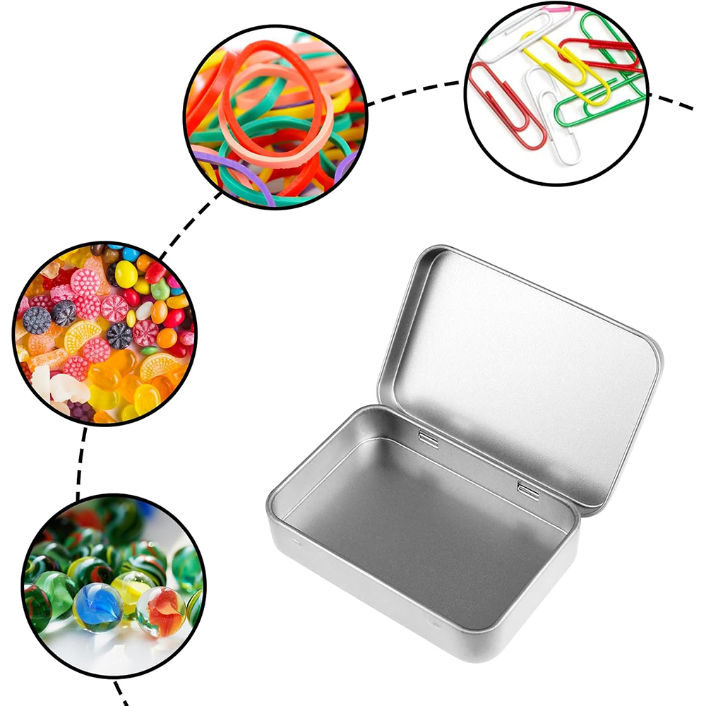 6Pcs Metal Hinged Tin Box Cont - огляд і ціна Tin Container Lid