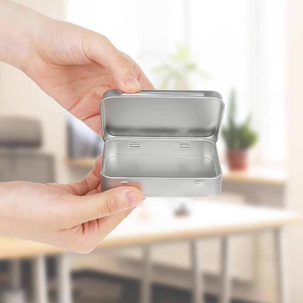 6Pcs Metal Hinged Tin Box Cont - огляд і ціна Tin Container Lid